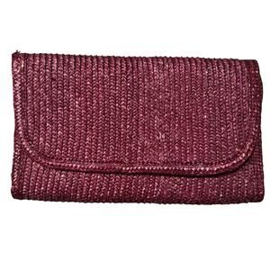 Vintage purple wicker oversized clutch